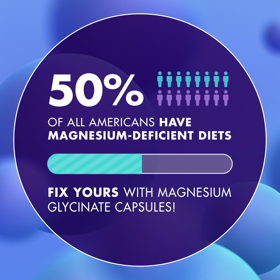 Magnesium Glycinate 500MG Capsules - High Absorption, Vegan & Non-GMO | 120 Capsules