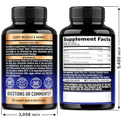 Magnesium Glycinate 500 mg – 98% Absorption | Sleep, Muscles & Heart Health | USA Made