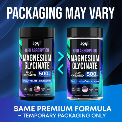 Magnesium Glycinate 500MG - Sleep Support, High-Absorption Chelated Magnesium | 200 Vegan Capsules