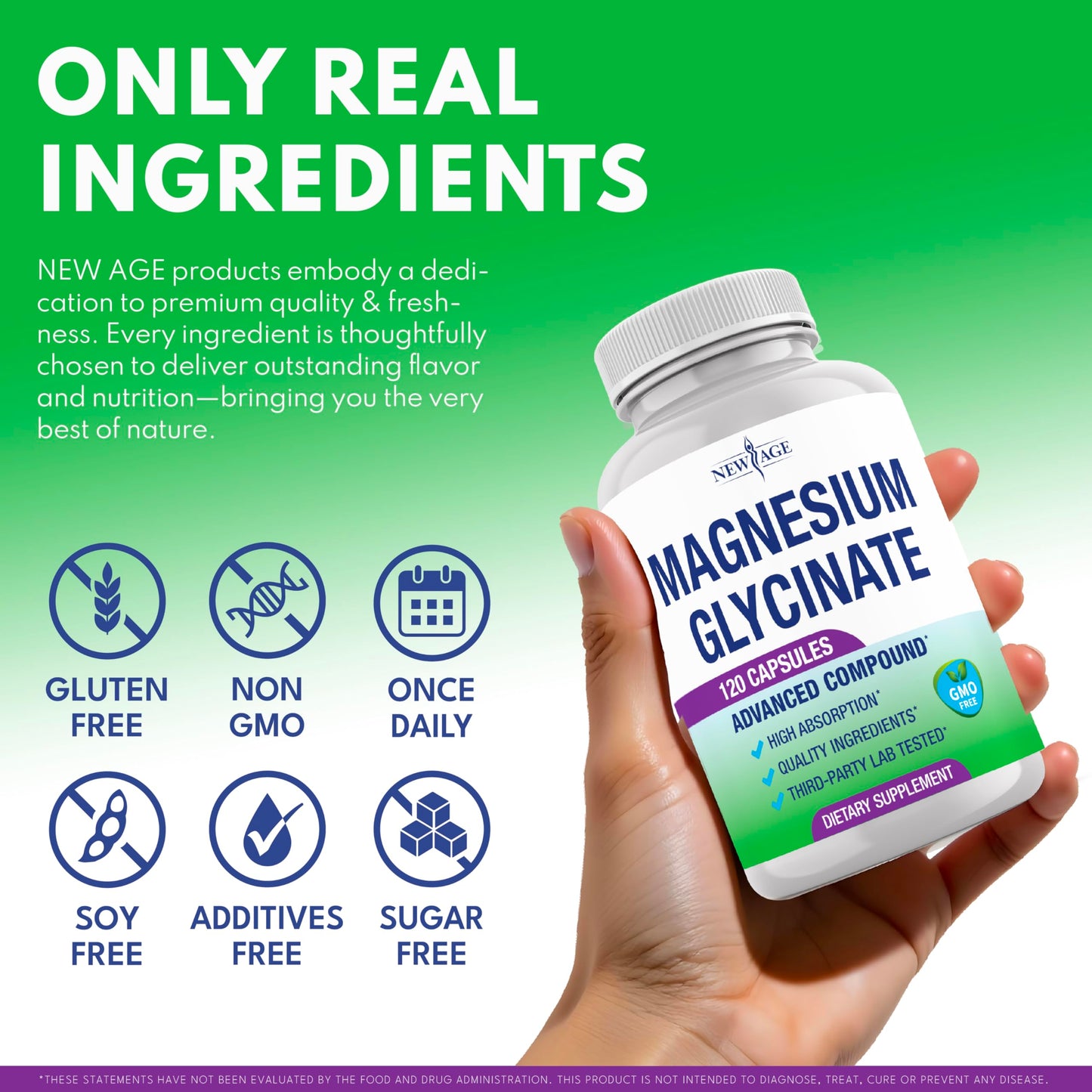 Magnesium Glycinate 500mg – 90mg Elemental Mg | High Absorption, Gluten-Free, Non-GMO | 360 Vegan Capsules