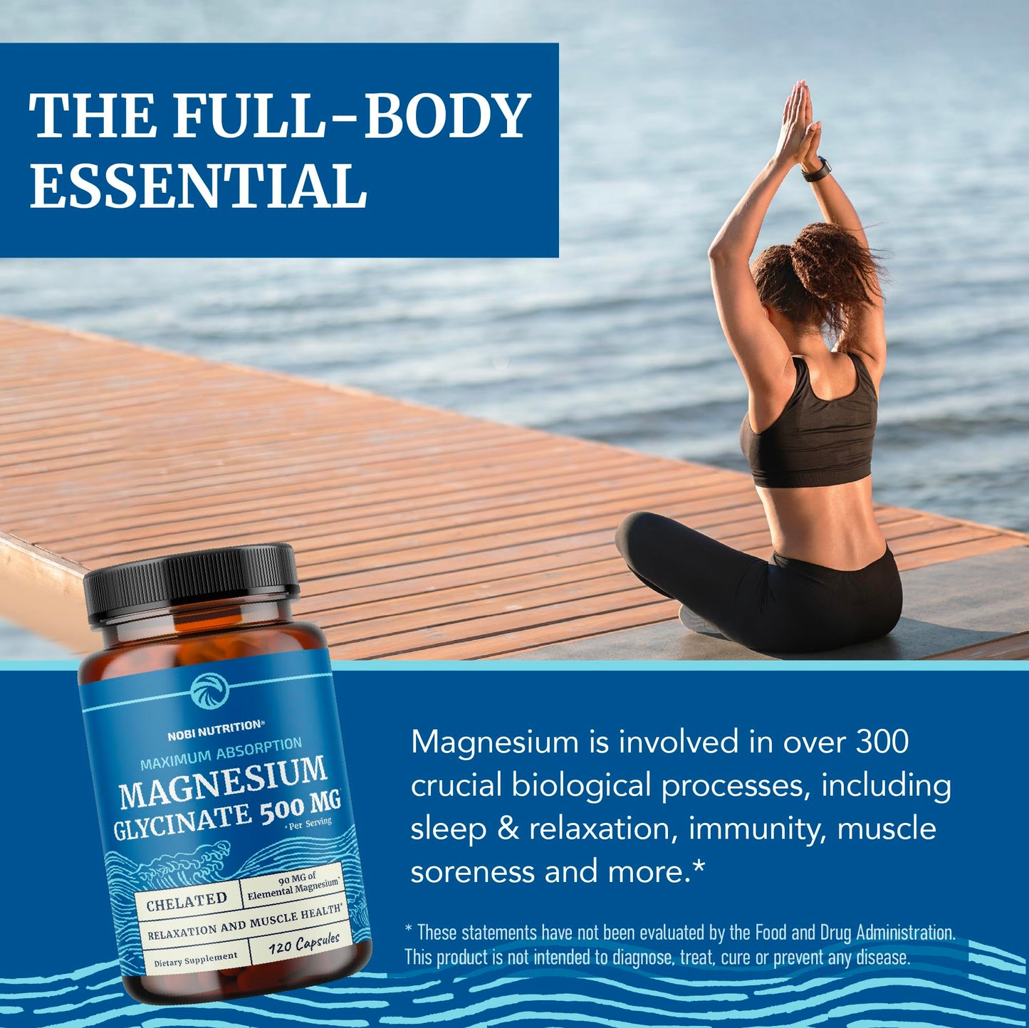 Magnesium Glycinate 500mg | Chelated for High Absorption | 60ct | Sleep, Relaxation & Muscle & Nerve Support