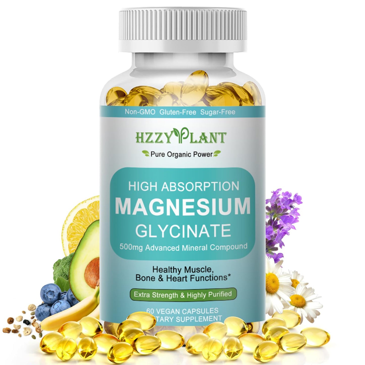 Magnesium Glycinate 500mg Softgels – High-Absorption Magnesium Supplement