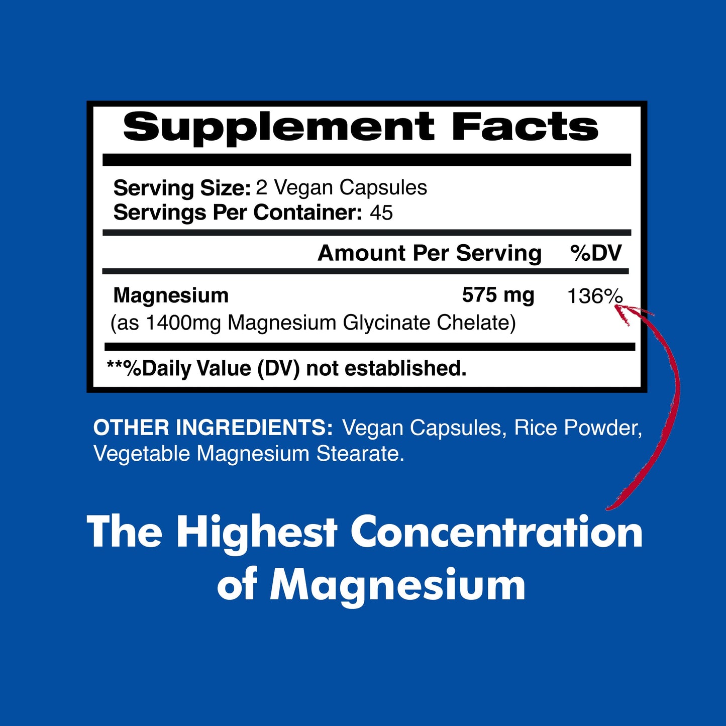 Magnesium Glycinate 575mg - 90 Veggie Capsules (Pack of 2) | American Standard Supplements