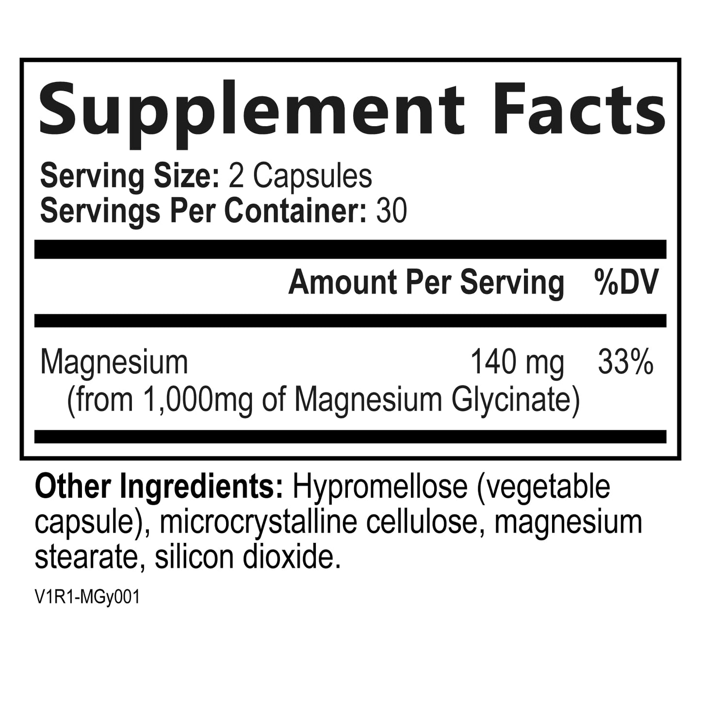 Built By Nature Magnesium Glycinate 1000mg – High Absorption, 100% Chelated, Gentle on Stomach | 60 Capsules