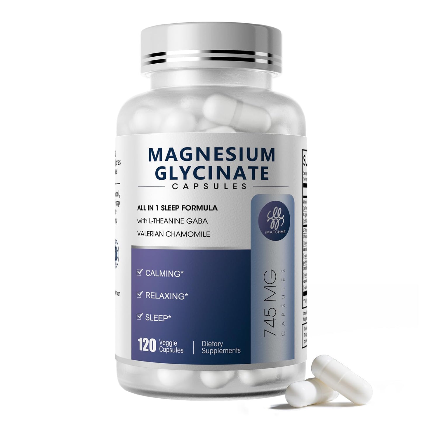 Magnesium Glycinate 850mg Capsules – 120 Count (Vegan, High-Absorption)