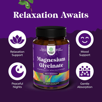 High Absorption Magnesium Glycinate 500mg Capsules | Sleep, Nerve & Muscle Support