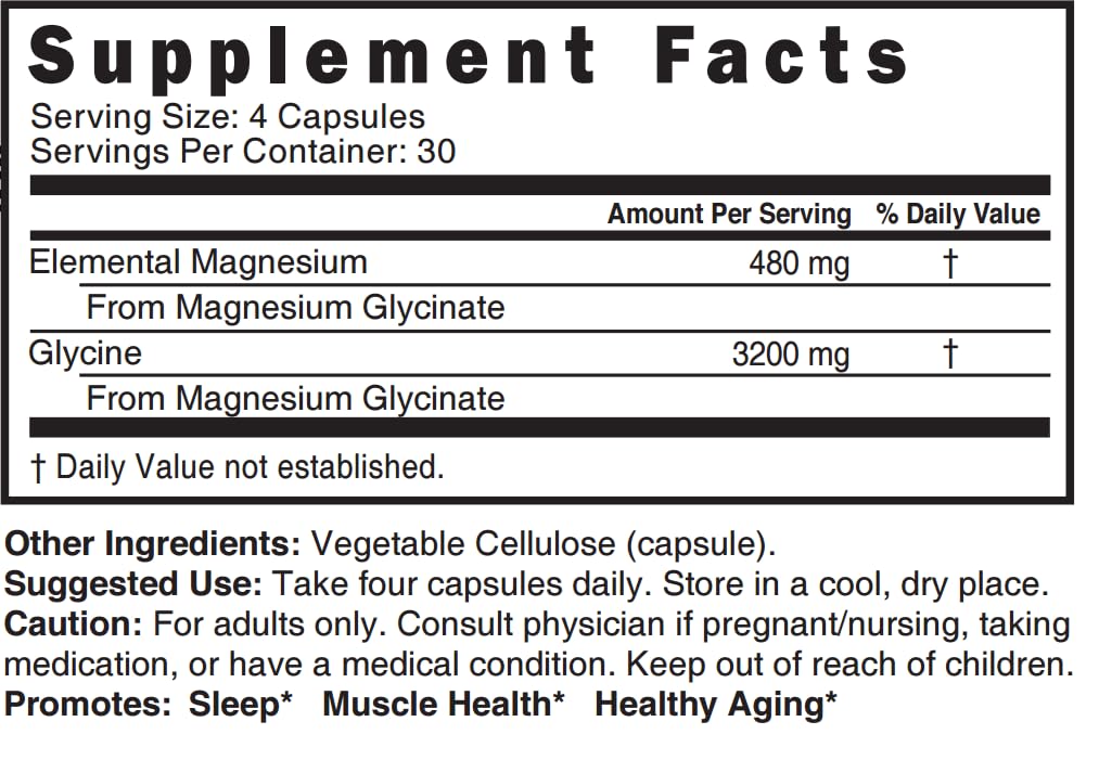 Nature's Fusions Nutri Pure Magnesium Glycinate 480mg Elemental | 120 Capsules