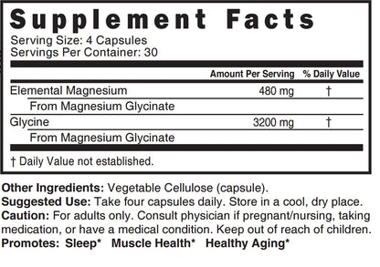 Nature's Fusions Nutri Pure Magnesium Glycinate 480mg Elemental | 120 Capsules