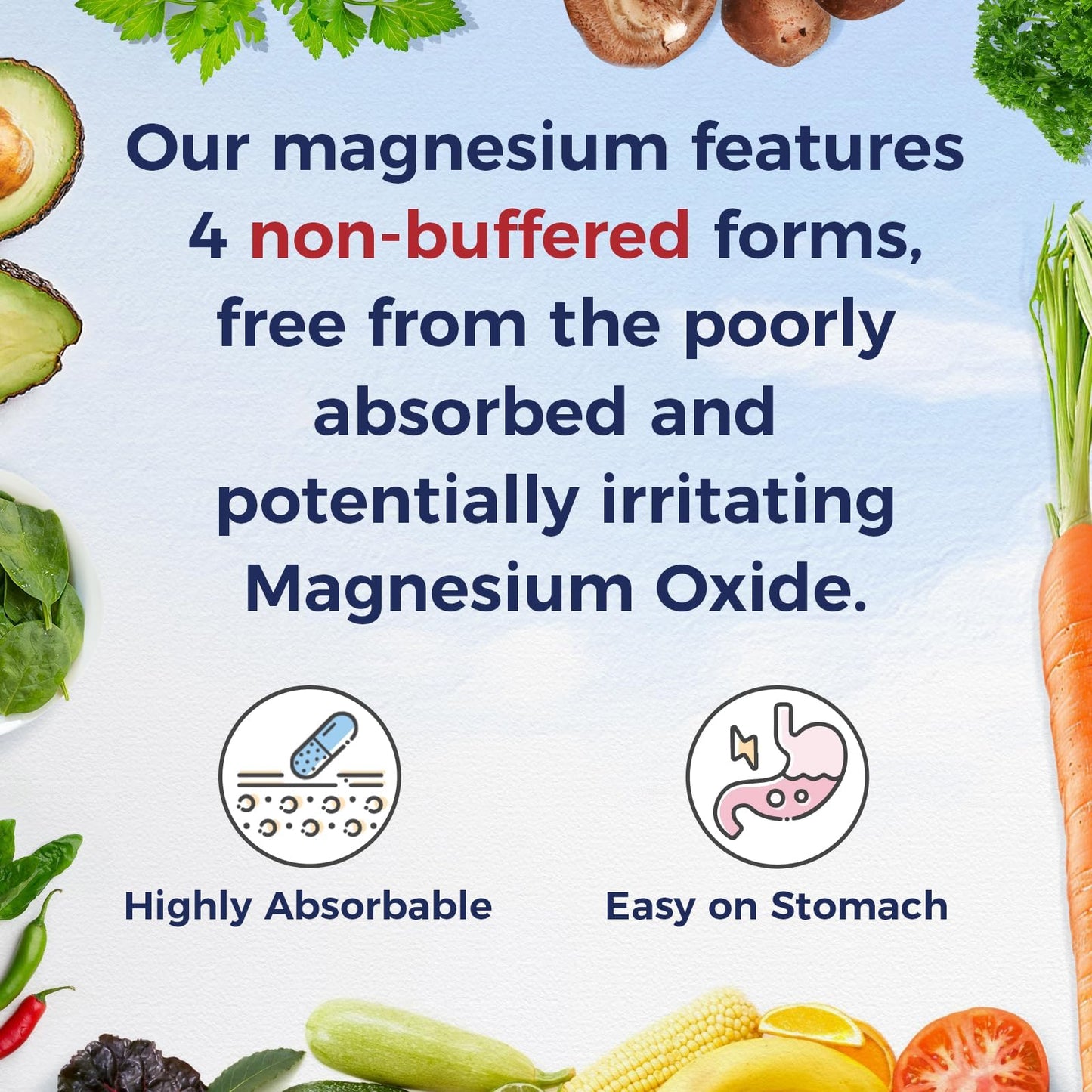 Vitalitown Magnesium Complex 500 mg | Chelated Glycinate, Citrate, Taurate & Malate | 240 Vegan Capsules | NSF Certified