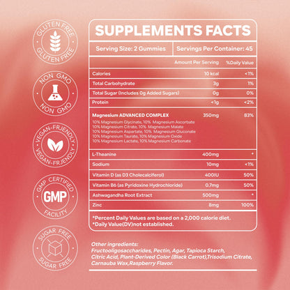 Magnesium Glycinate Gummies – 16-in-1 Magnesium Complex, Sugar-Free, 90 Servings