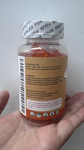 Magnesium Glycinate Gummies 1000mg – Sugar Free, Vitamin D, B6, CoQ10 | 60 Orange Gummies