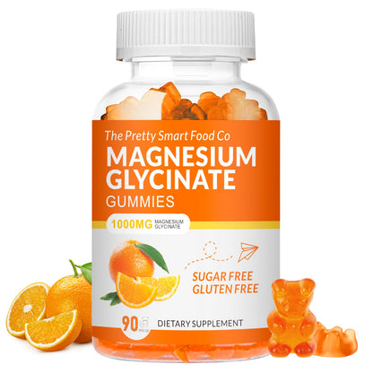 Magnesium Glycinate Gummies 1000mg - 90 Ct Orange | Relaxation & Sleep Support