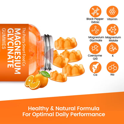 Magnesium Glycinate Gummies 1000mg - 90 Ct Orange | Relaxation & Sleep Support