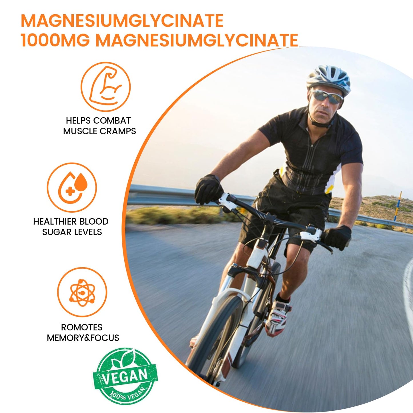 Magnesium Glycinate Gummies 1000mg - 90 Ct Orange | Relaxation & Sleep Support