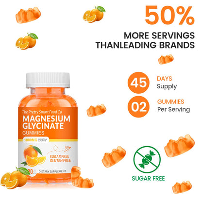 Magnesium Glycinate Gummies 1000mg - 90 Ct Orange | Relaxation & Sleep Support