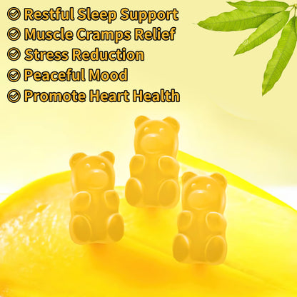 90 CT Magnesium Glycinate Gummies 1000mg - Sugar Free Magnesium Potassium Supplement with Vitamin D, B6, CoQ10 for Calm Mood & Sleep Support - 90 Mango Pineapple Gummies