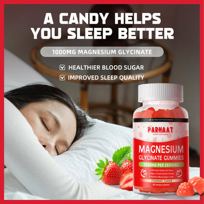 Magnesium Glycinate Gummies - Sugar Free Magnesium Potassium Supplement with Vitamin D, B6, CoQ10 for Calm Mood & Sleep Support - 120 Strawberry Chews