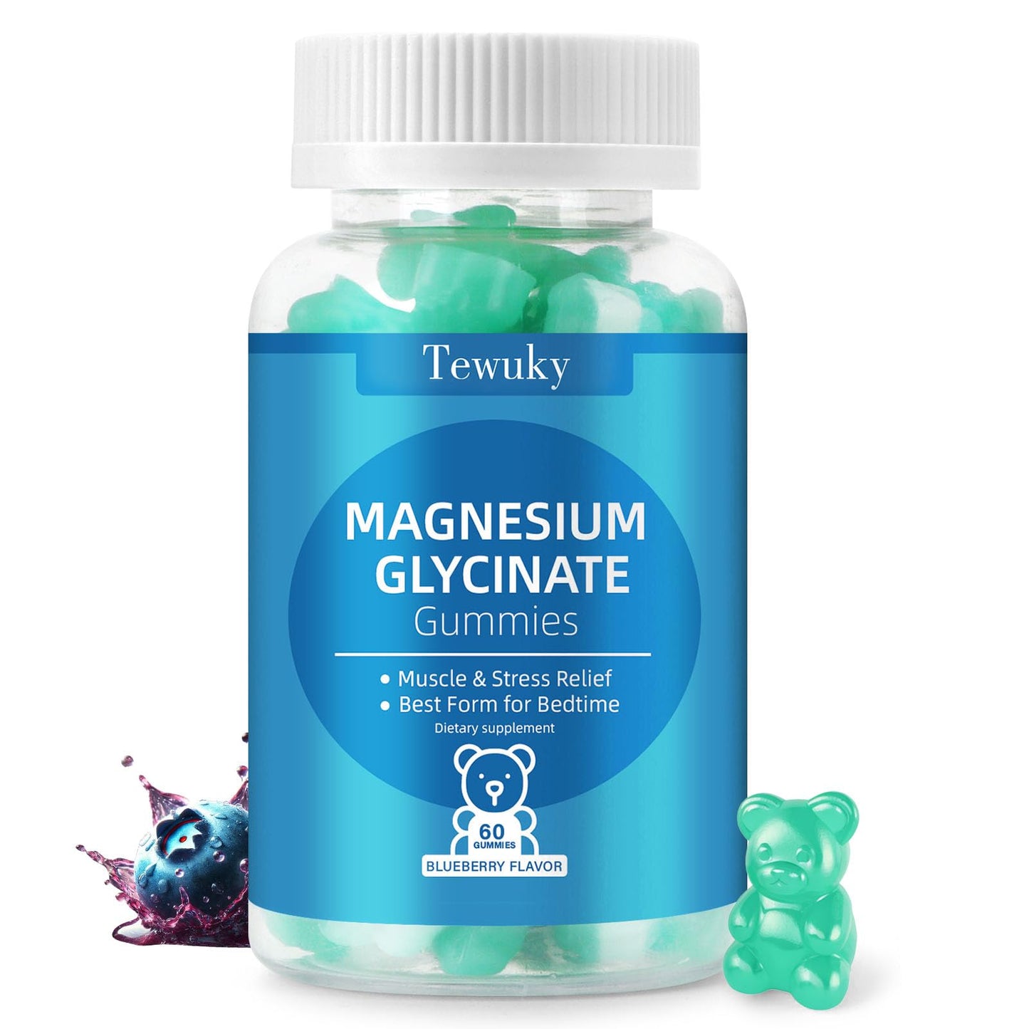 Magnesium Glycinate Gummies 500mg - Sugar-Free, Vegan, 60 Count | Sleep & Relaxation