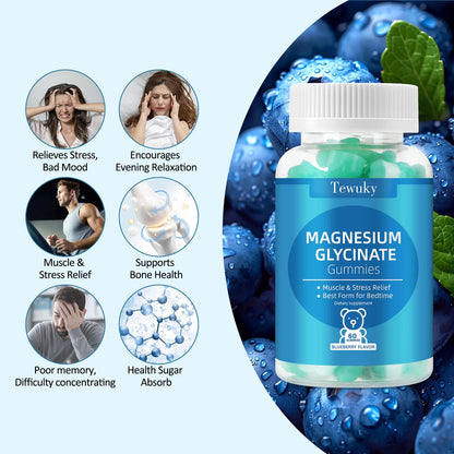 Magnesium Glycinate Gummies 500mg - Sugar-Free, Vegan, 60 Count | Sleep & Relaxation