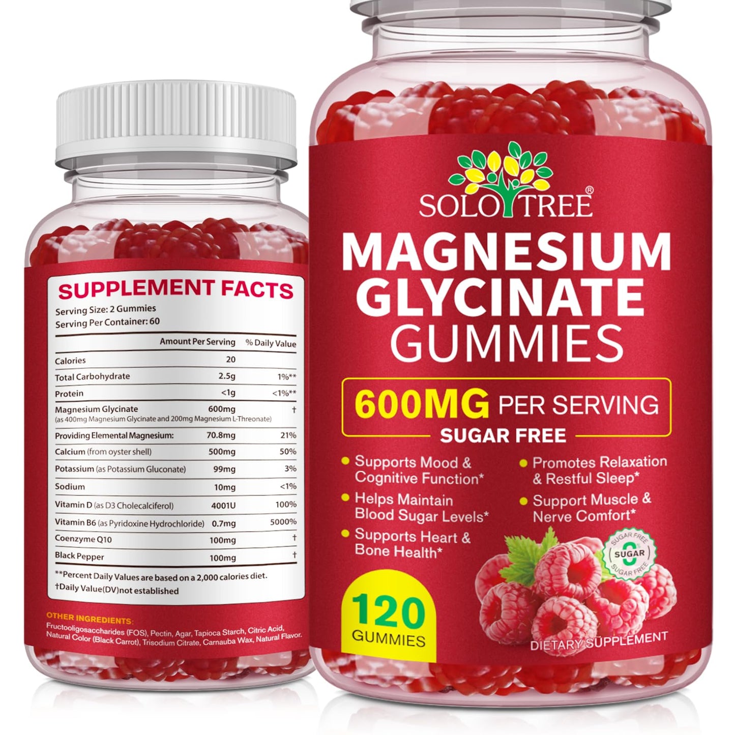 Magnesium Glycinate Gummies 600mg for Adults – Relaxation & Sleep Support | 120 Count | Non-GMO, Sugar Free