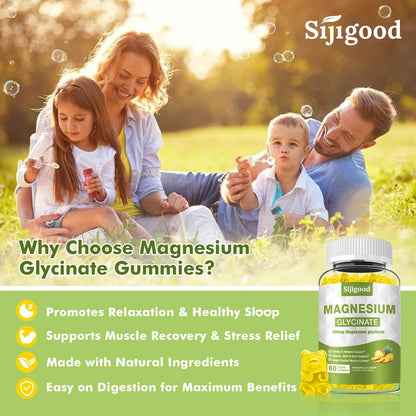 Magnesium Glycinate Gummies 600mg – Relaxation & Sleep Support (Sugar-Free, Pineapple)