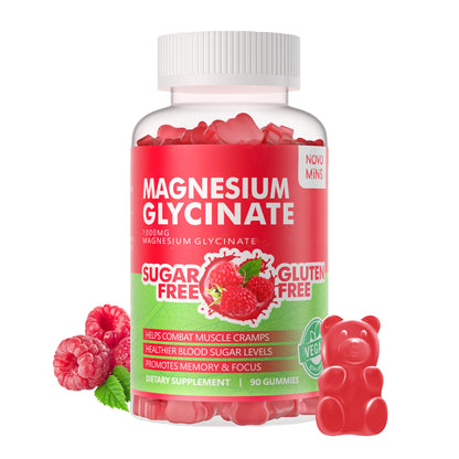 90 Ct Magnesium Glycinate Gummies 1000mg - Sugar Free Mood & Sleep Support