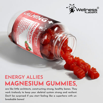 Magnesium Glycinate Gummies 1000 mg – Relaxation & Heart Health – Strawberry Flavor