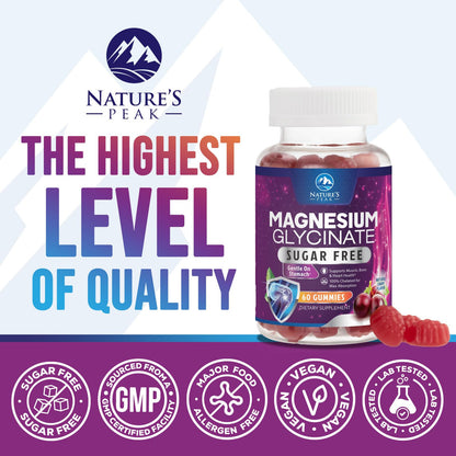 Magnesium Glycinate Gummies - Sugar Free | Sleep & Heart Health
