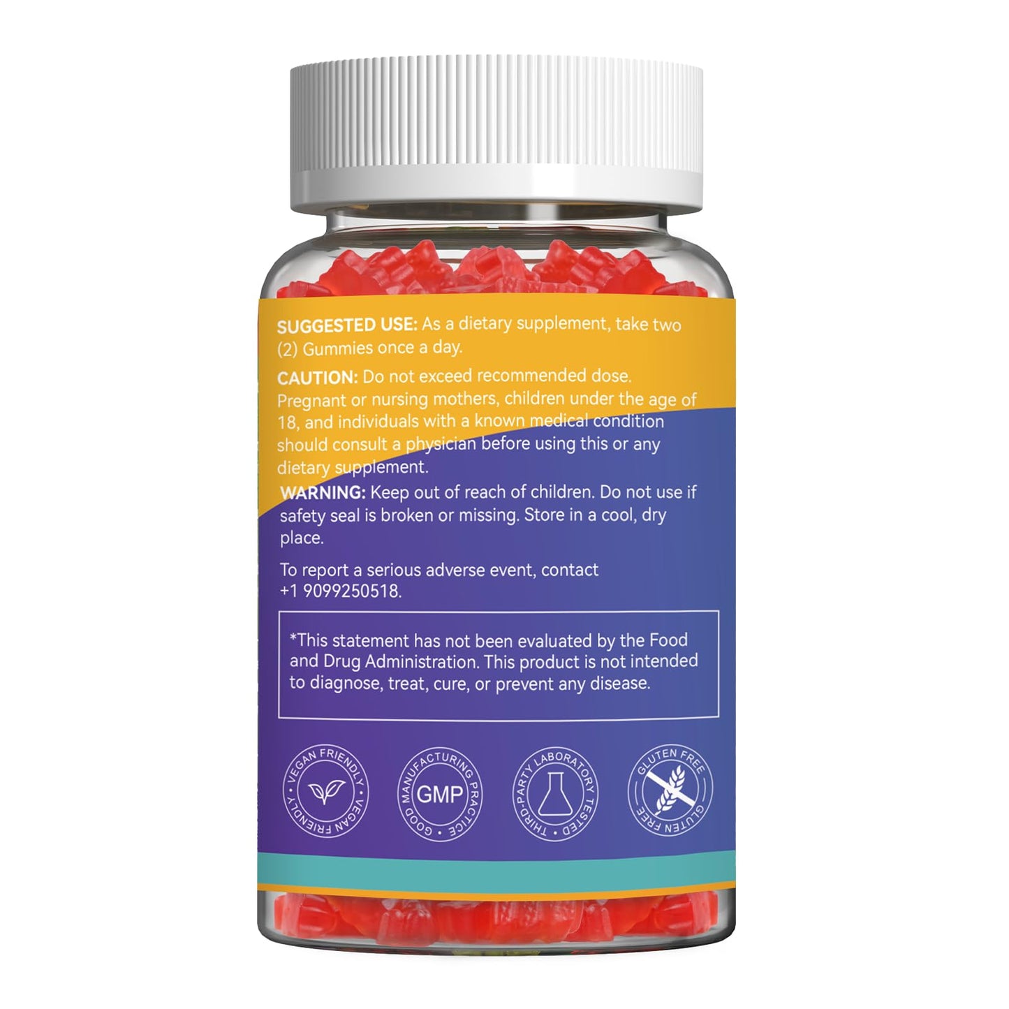 Magnesium Glycinate Gummies 400mg with L-Threonine – Stress Relief & Muscle Support | Non-GMO, Gluten Free