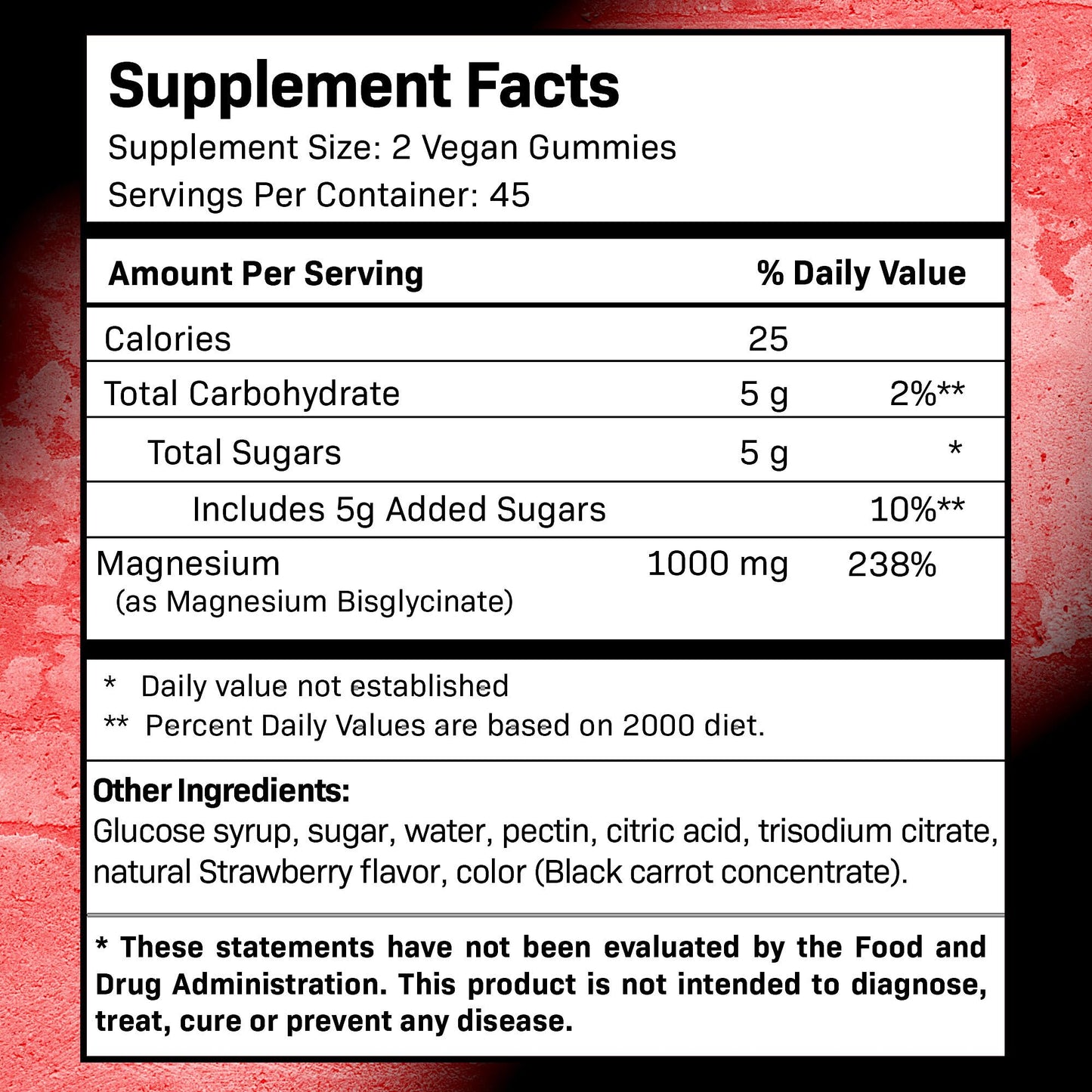 Magnesium Glycinate Gummies 1000 mg – Relaxation & Heart Health – Strawberry Flavor