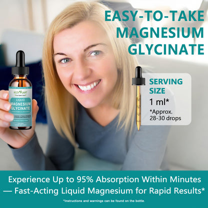 Magnesium Glycinate 400mg Liquid Drops – 98% Absorption for Sleep, Calm, Muscle & Heart Health