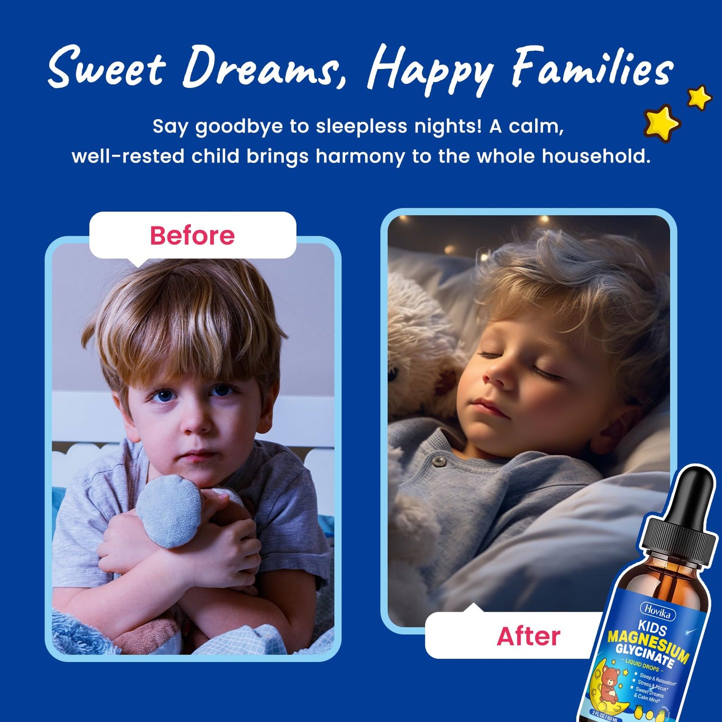 Kids Magnesium Glycinate Liquid with L-Theanine & Omega-3 for Sleep & Calm