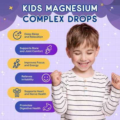 Magnesium Complex Liquid for Kids – Sleep, Calm & Focus (Strawberry, 2 fl oz)