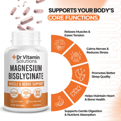 Magnesium Bisglycinate 400mg | Albion Chelated Magnesium Glycinate | DR Vitamin Solutions