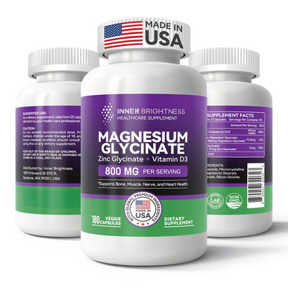 Magnesium Glycinate with Zinc & Vitamin D3 – Sleep, Immune & Heart Health
