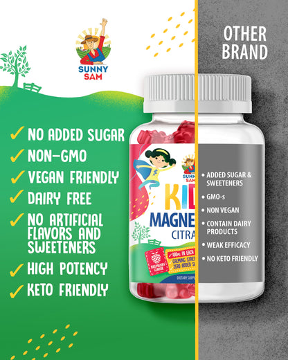 Magnesium Gummies for Kids & Adults – 100mg Calm Magnesium Chews (60 Gummies) | Mood & Muscle Support