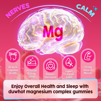 12-in-1 Magnesium Gummies for Women – 1000mg Liposomal Mg Glycinate & D3, Vegan
