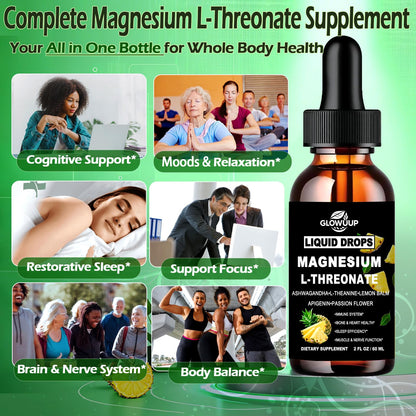 Magnesium L-Threonate Liquid Drops 1000 mg – Sleep, Memory & Brain Support | Fast Absorption
