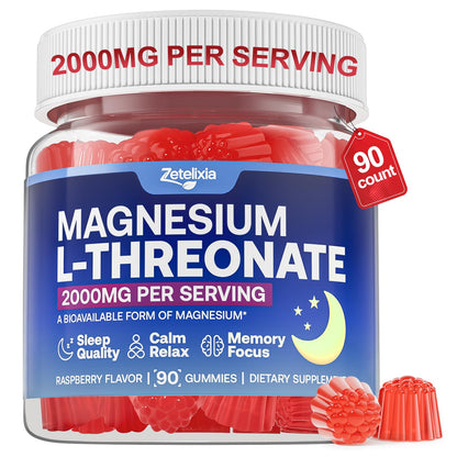 90 Count Magnesium L-Threonate Gummies 2000mg – Cognition & Sleep Support