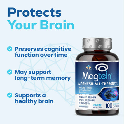 Magtein Magnesium L-Threonate – Brain Support, Memory & Focus | 2000 mg