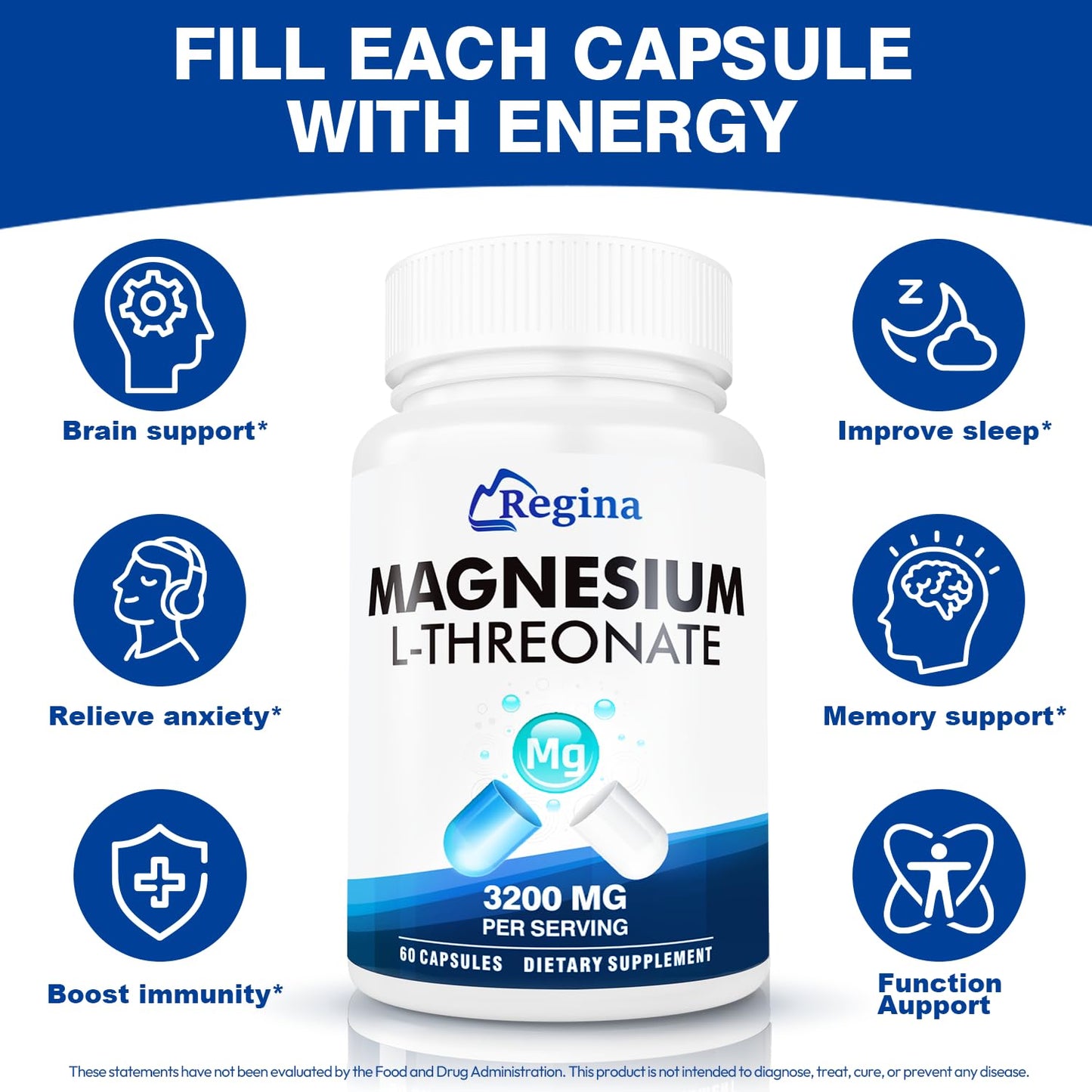 Neuro Magnesium L-Threonate Capsules | Brain Health & Focus Supplement