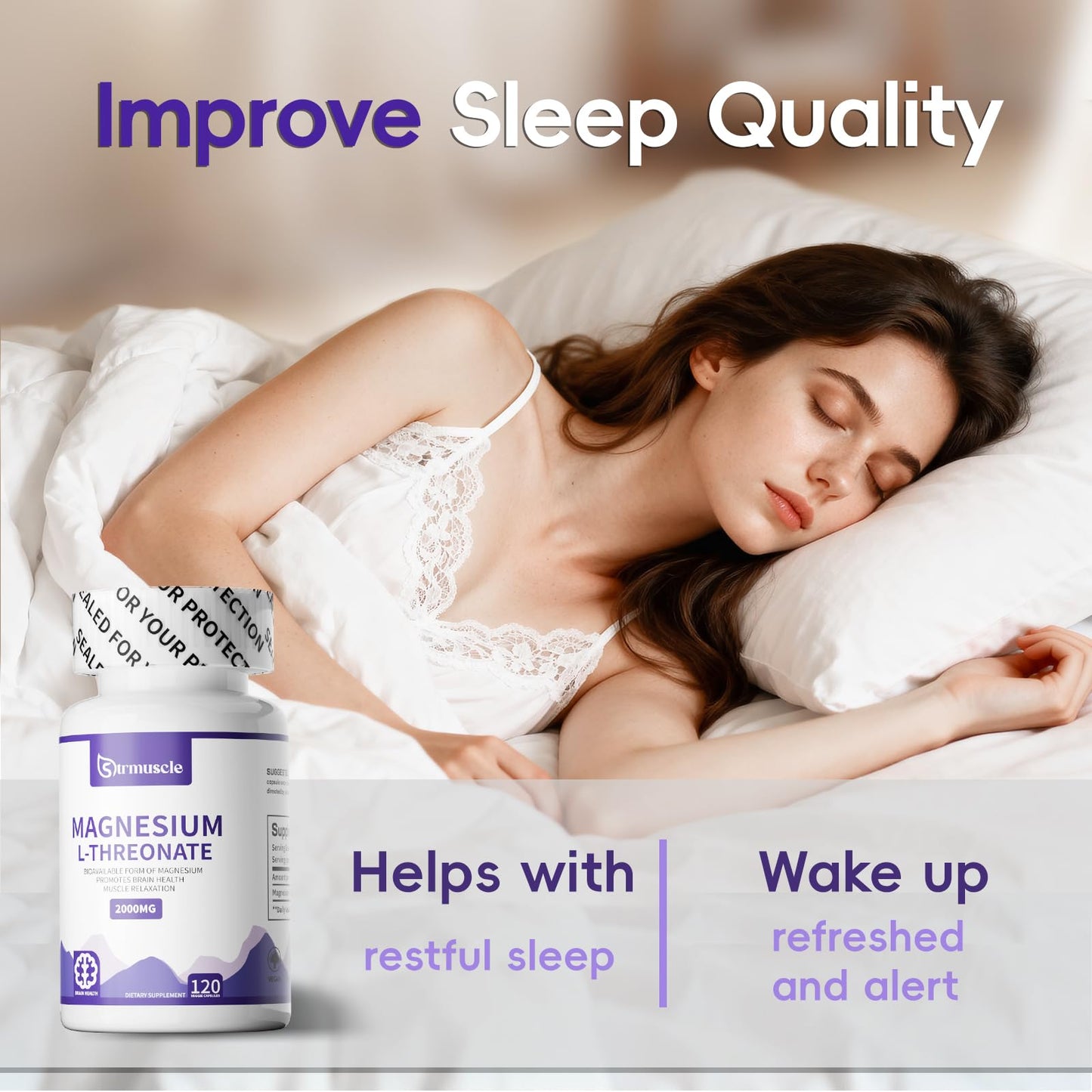 Magnesium L-Threonate Sleep Capsule 2000mg – 60-Day Neuro Health Support