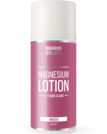 Magnesium Lotion – Super Concentrated with Aloe & Shea (Made in USA, Hibiscus)