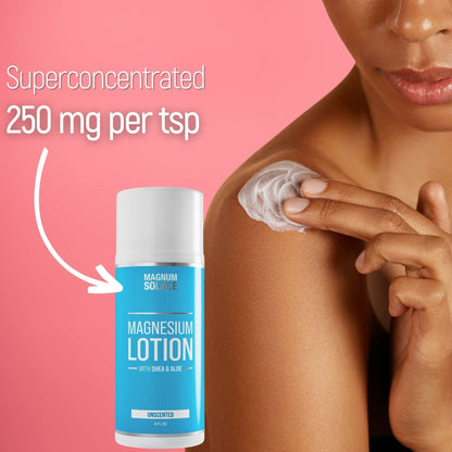 Magnesium Lotion – Super Concentrated with Aloe & Shea (Made in USA, Hibiscus)