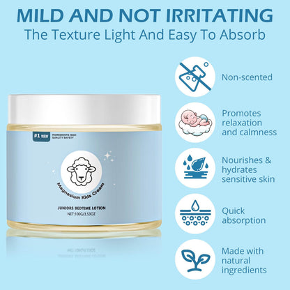 Magnesium Lotion for Kids – Sleep & Relaxation Cream (3.53 oz) – Bedtime Support Without Melatonin