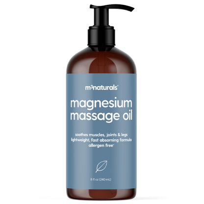 Magnesium Massage Oil for Sore Muscles, Sleep & Recovery – 8 oz by M3 Naturals