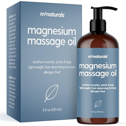 Magnesium Massage Oil for Sore Muscles, Sleep & Recovery – 8 oz by M3 Naturals