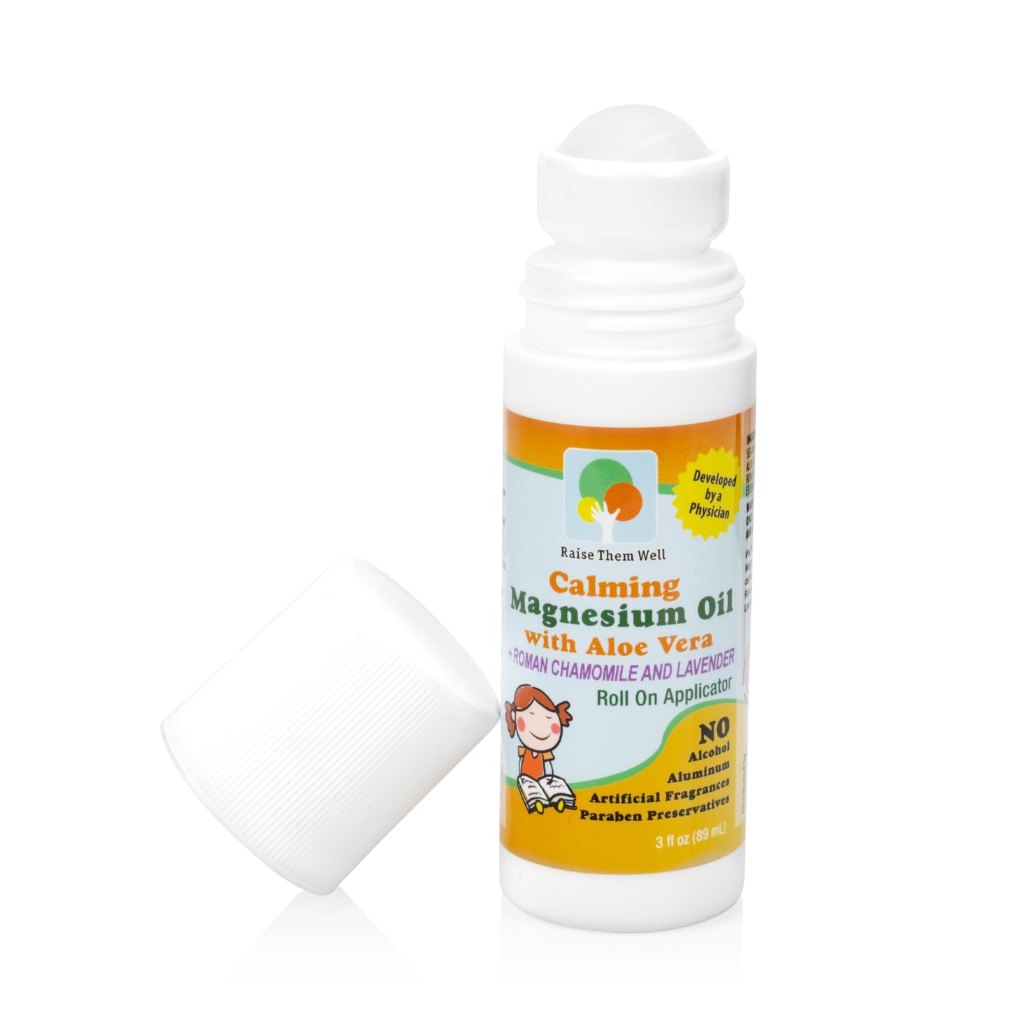 Magnesium Oil Calming Roll-On for Kids – Aloe Vera, Roman Chamomile & Lavender