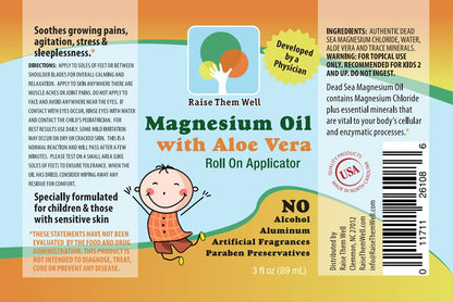 Magnesium Oil Roll-On for Kids with Aloe Vera – Fast-Absorbing