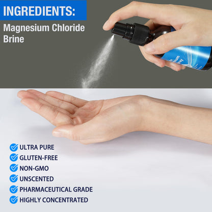 Magnesium Oil Spray – Pure, Natural & Organic (4 oz x 2) – Easy Absorption